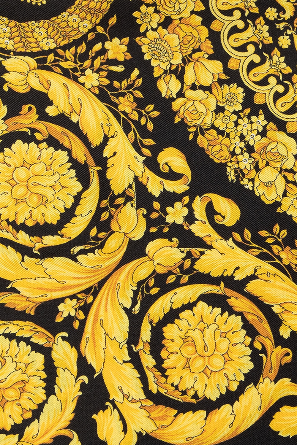★VERSACE★ バロック柄のスカーフ 関税送料込* バロッコ シルク スカーフ ネクタイ ブラック,プリント | VERSACE JP